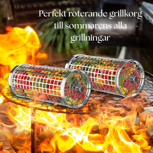Grill och rökkorg med vagga